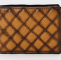 Quilted Tan Leather Bifold Wallet