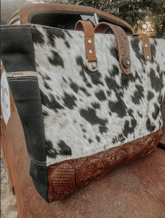 Countryside Cow Hide & Leather Weekender Bag