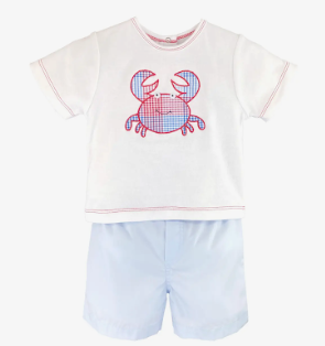 Plaid Crab Short Set