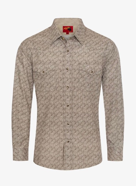 Men's Western Pearl Snap Print