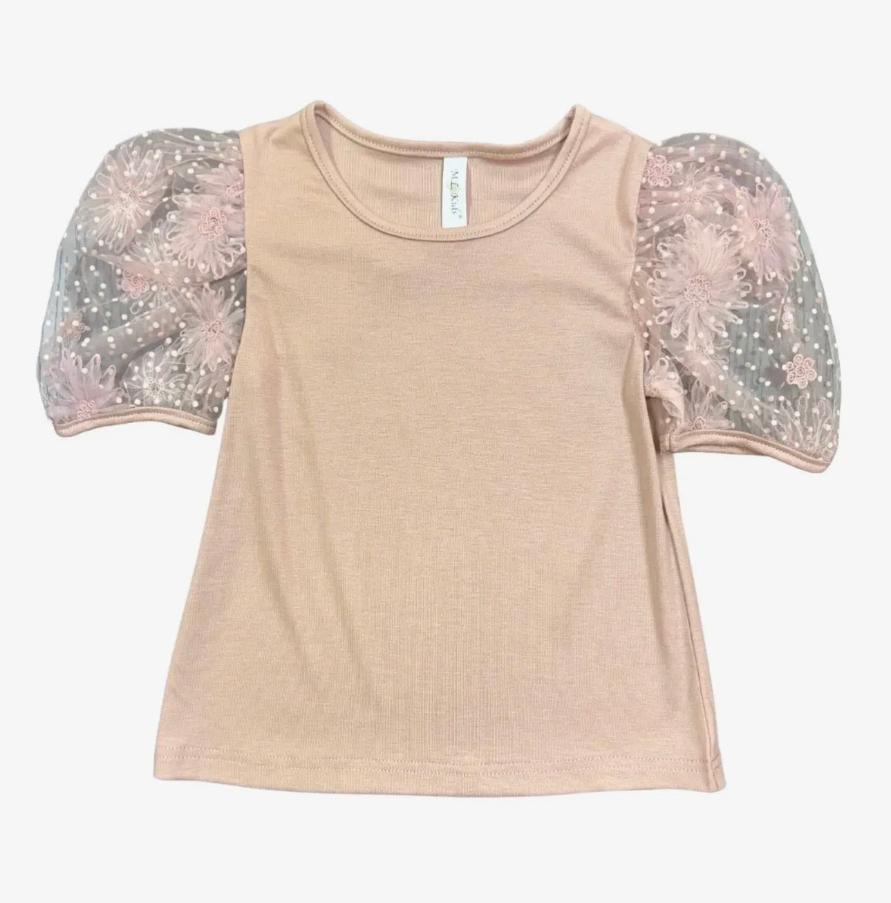 Kids Dusty Rose Floral Sleeve Top