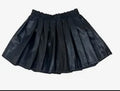 Girls Faux Leather Pleated Skort