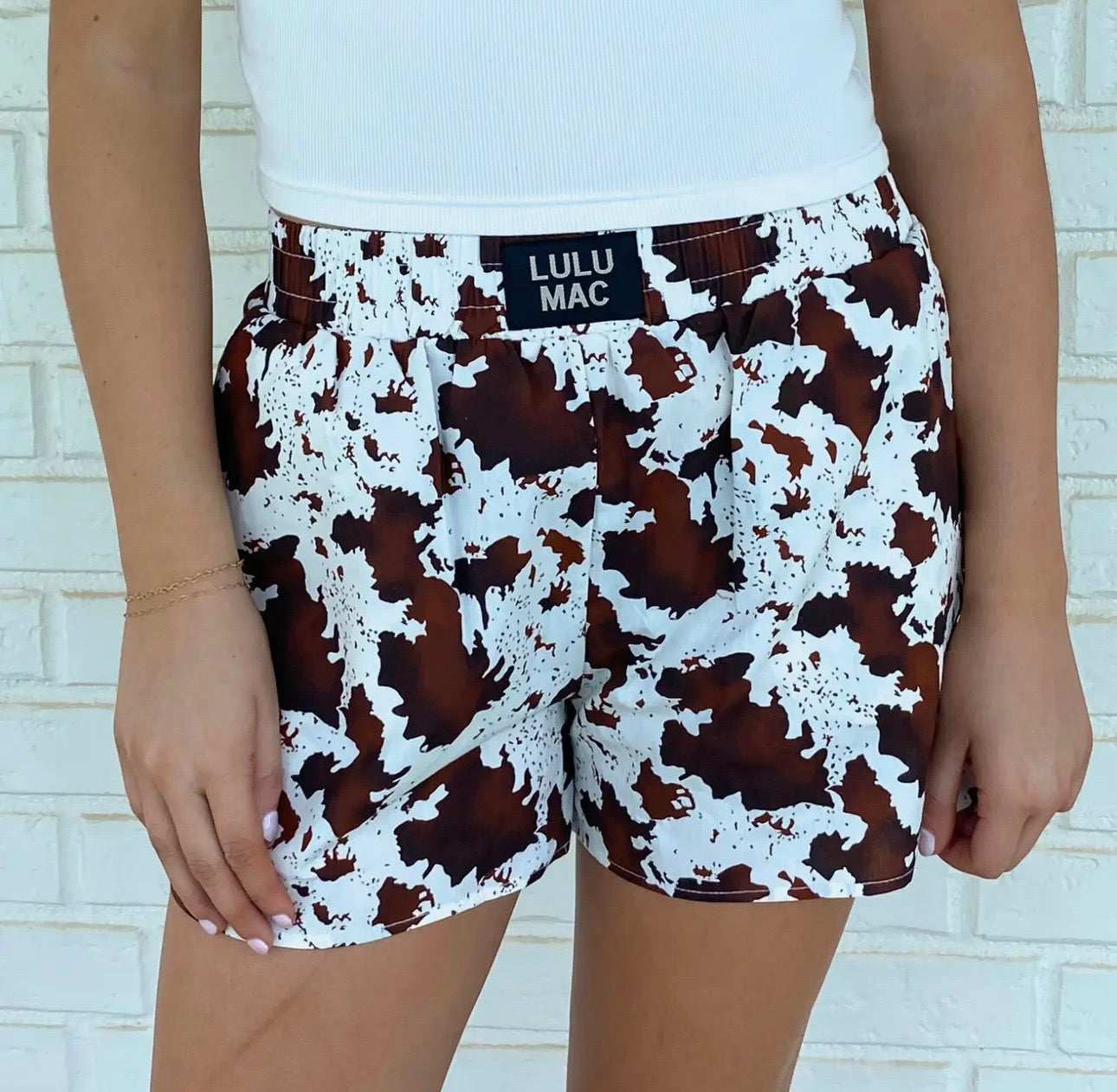 LuLu Mac Cow Print Shorts