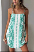 Paisley Print Spaghetti Straps Mini Dress