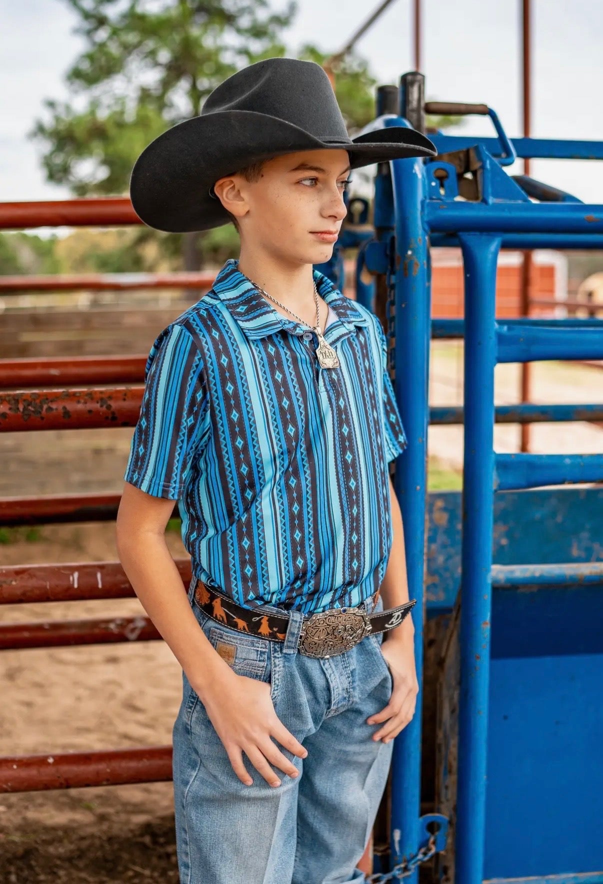 Boys Southern Blues Western Shirt