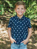 Boy's Little Deer Short Sleeve Polo Shirt