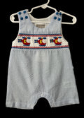 Infant Boys Helicopter Smocked Shortalls