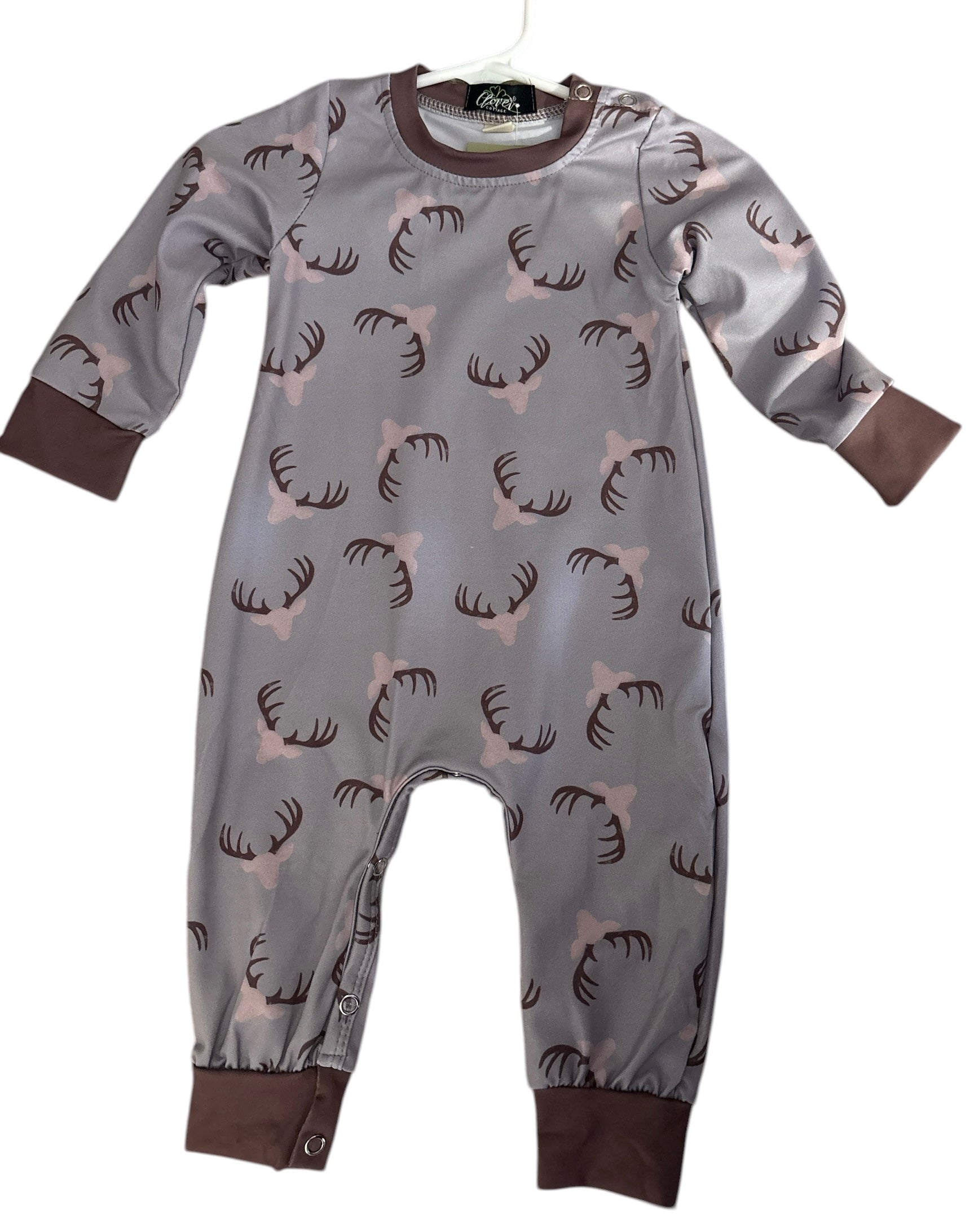 Infant Girl's Deer Antler Romper