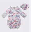 Infant Girl's Floral Gown with Headband