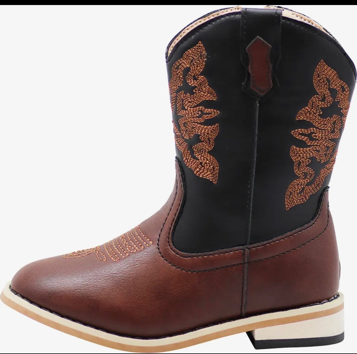 Norty Kids Brown/Black Cowboy Boots