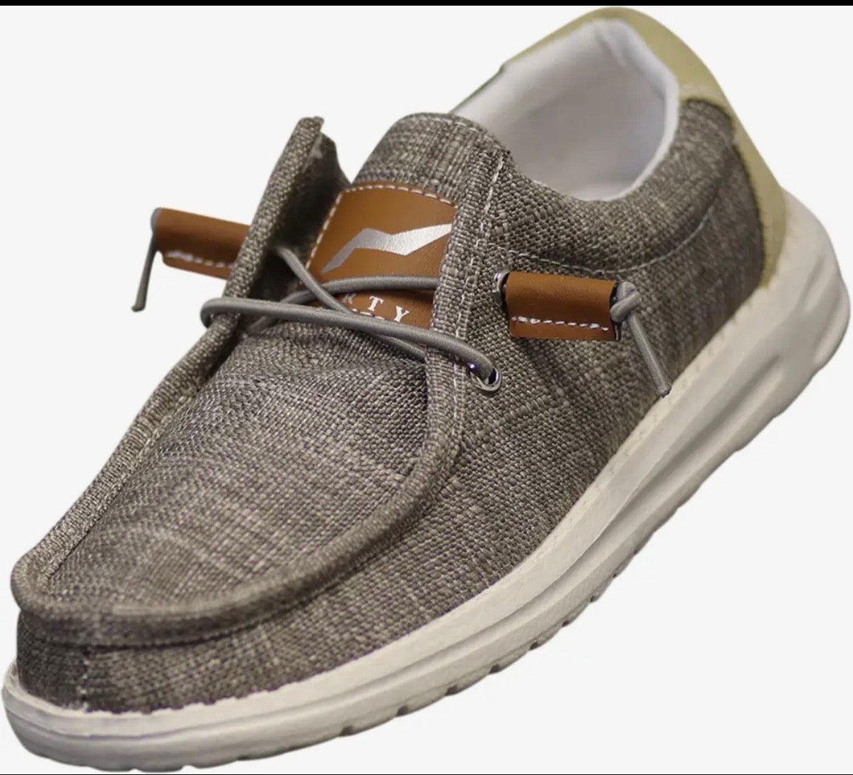 Norty Grey Slip On Boat Shoes