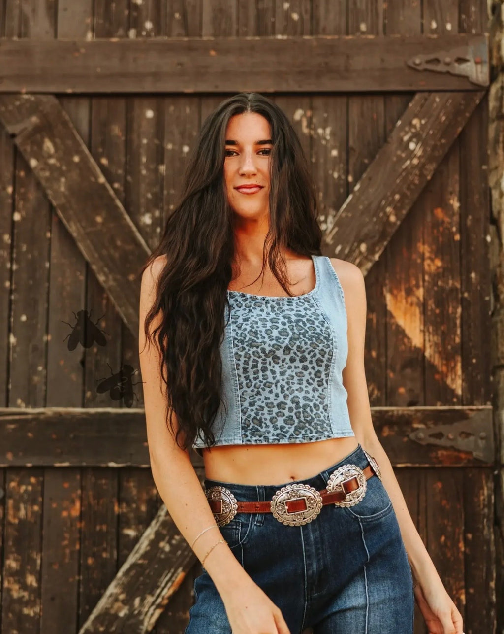 Leopard Print Denim Tank