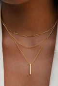Ldc Bar Pendant Layered Necklace