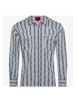 Men's Rodeo Pearl Snap Aztec Print Shirt