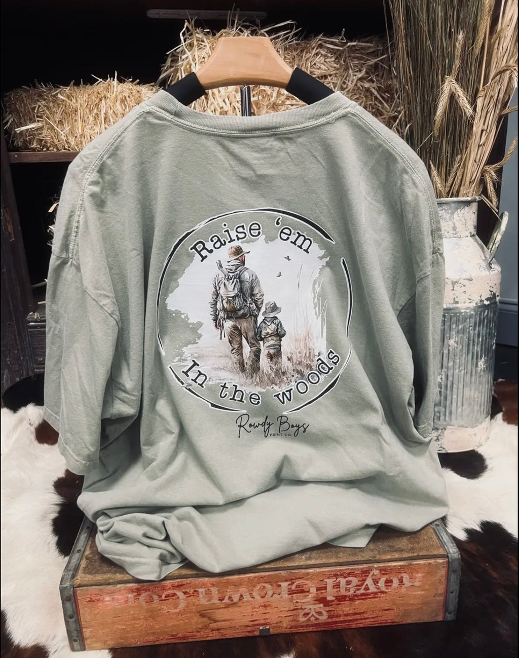Boys Raise em in the woods shirt