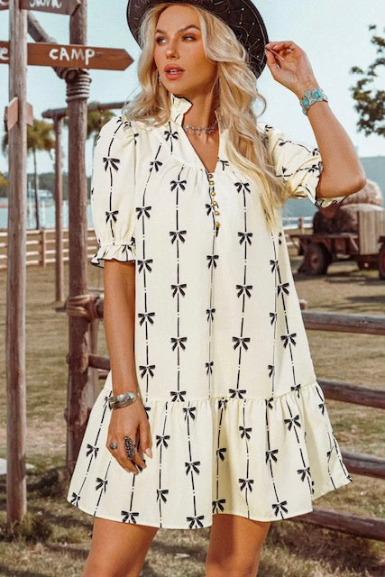 Bowknot Mini Bubble Dress