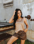 Tan Leather Tank Top