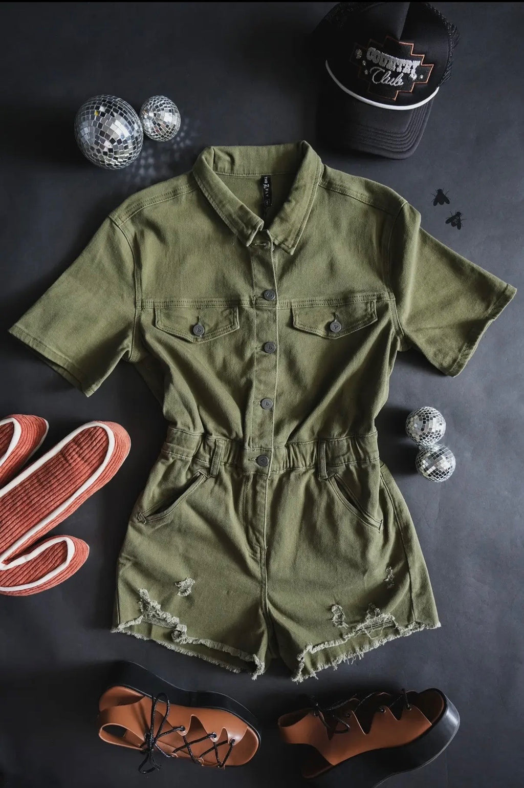 Women's Green Romper