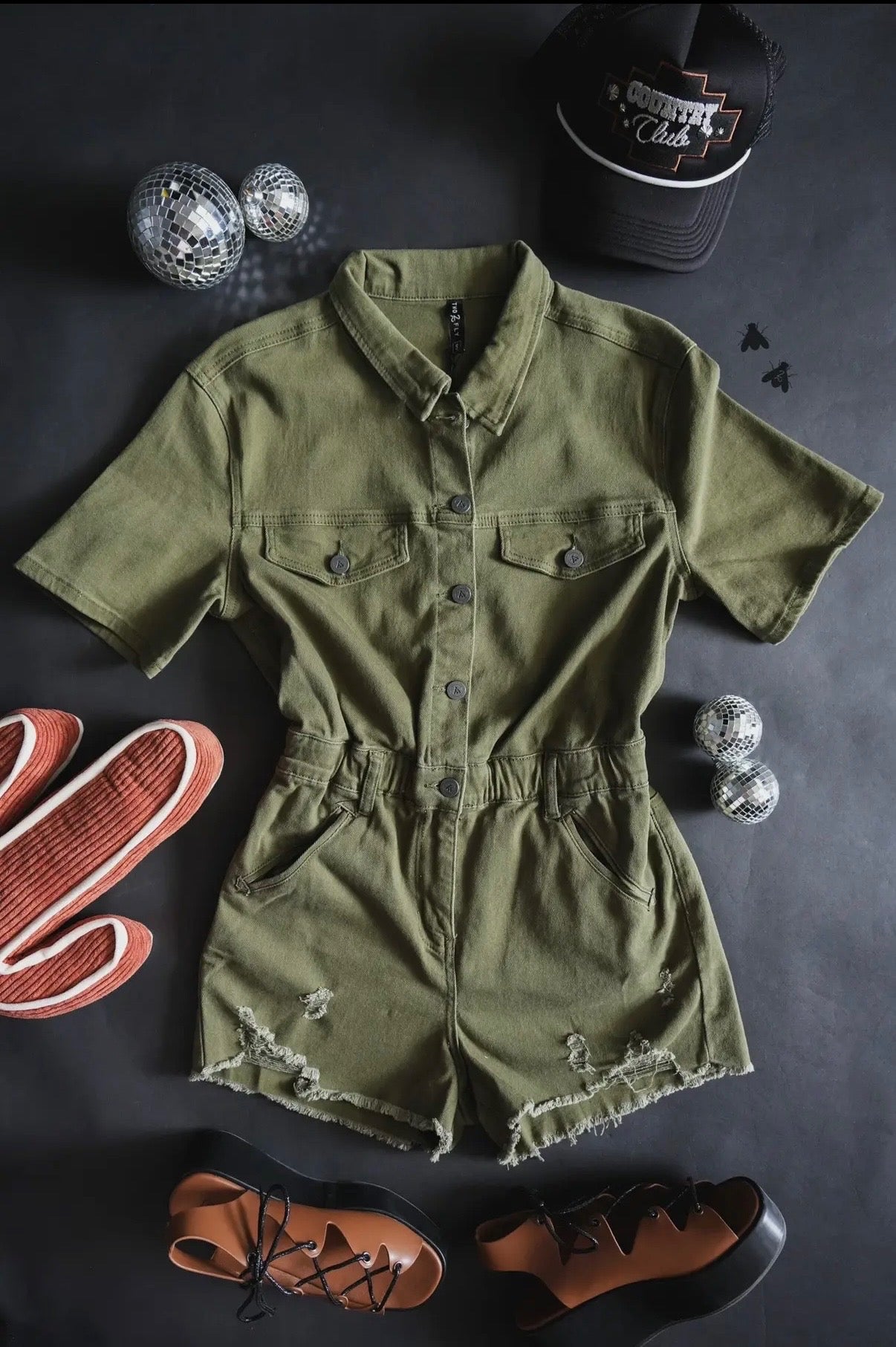 Women's Green Romper