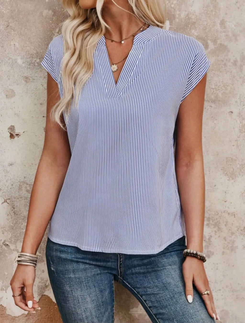 Women's V-Neck Short Sleeved Shirt